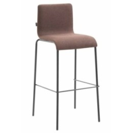 Barhocker Kado Stoff Rund Flach schwarz