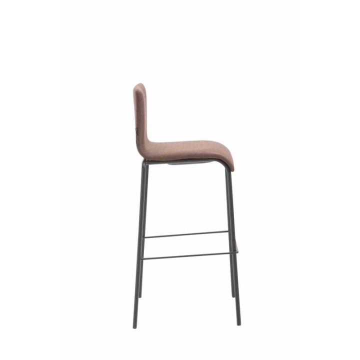 Barhocker Kado Stoff Rund Flach schwarz