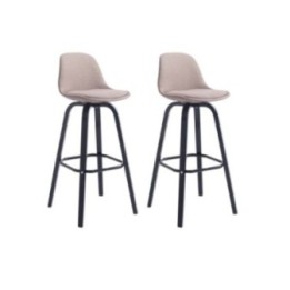 2er Set Barhocker Avika Stoff schwarz