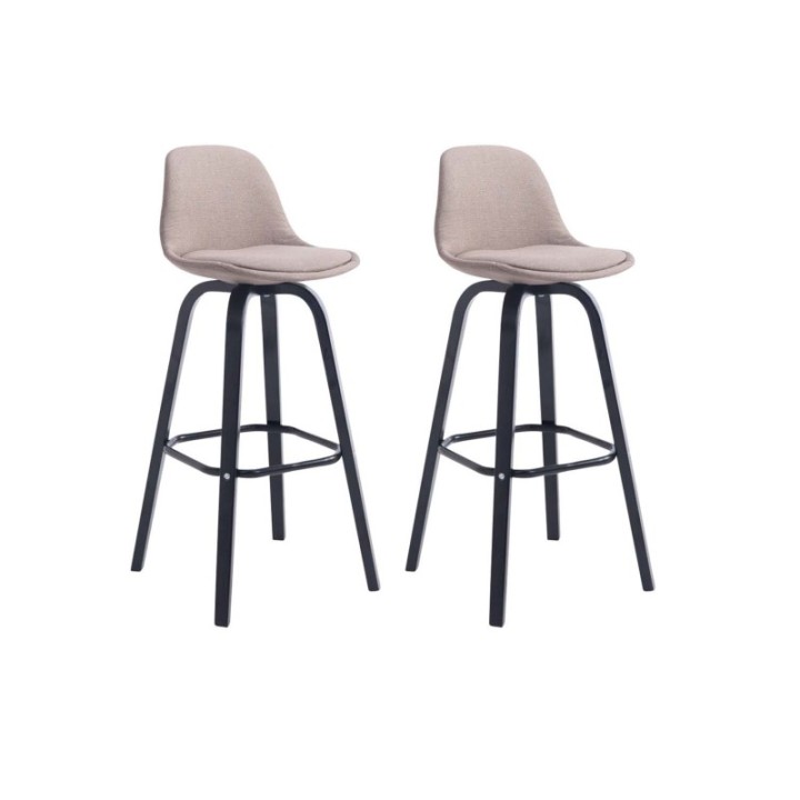 2er Set Barhocker Avika Stoff schwarz