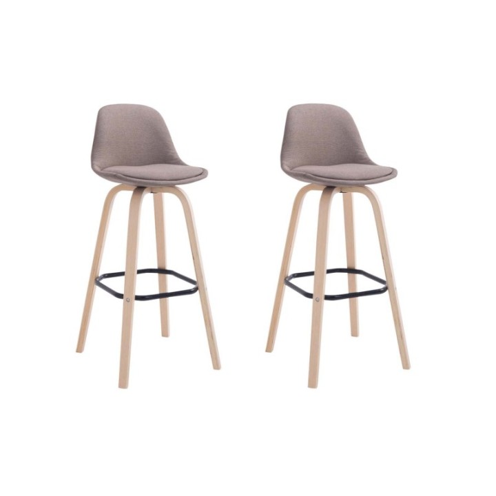 2er Set Barhocker Avika Stoff natura