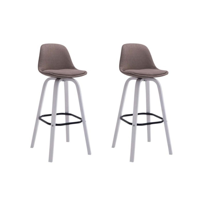 2er Set Barhocker Avika Stoff weiß