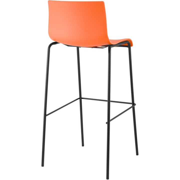 2er Set Barhocker Hoover Kunststoff 4-Fuß Gestell schwarz