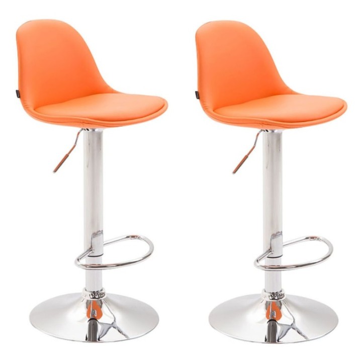 2er Set Barhocker Kiel Vollgepolstert Kunstleder chrom