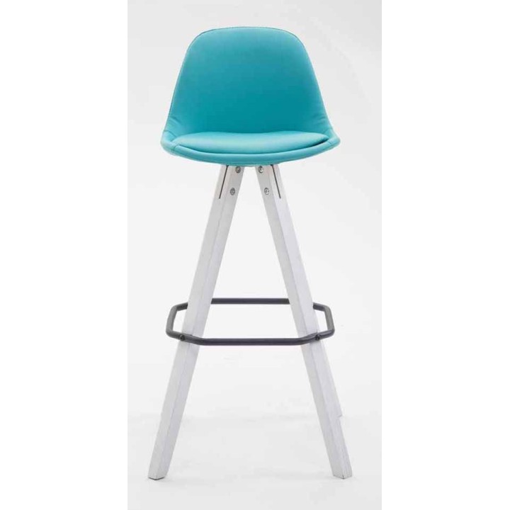 2er Set Barhocker Franklin vollgepolstert Kunstleder Square weiß