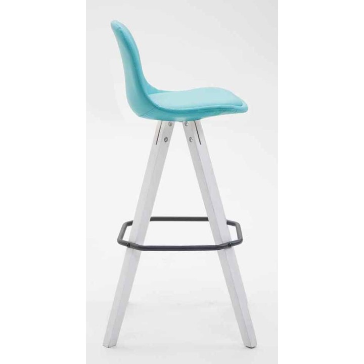 2er Set Barhocker Franklin vollgepolstert Kunstleder Square weiß