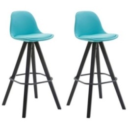 2er Set Barhocker Franklin vollgepolstert Kunstleder Square schwarz