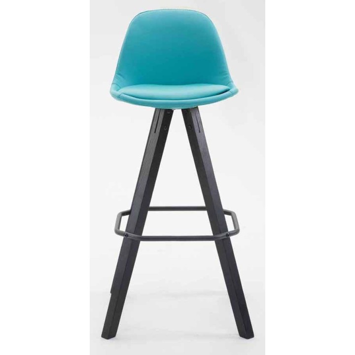 2er Set Barhocker Franklin vollgepolstert Kunstleder Square schwarz