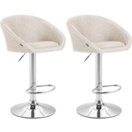2er Set Barhocker Miami V2 Stoff chrom