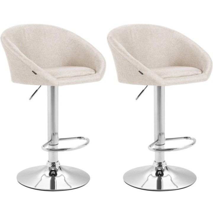 2er Set Barhocker Miami V2 Stoff chrom