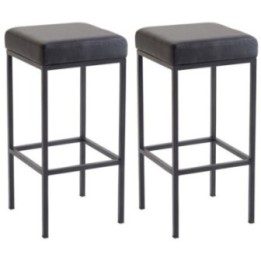 2er Set Barhocker Newark 80 Kunstleder schwarz