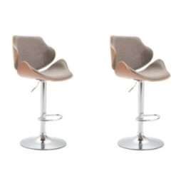 2er Set Barhocker Belem Stoff walnuss