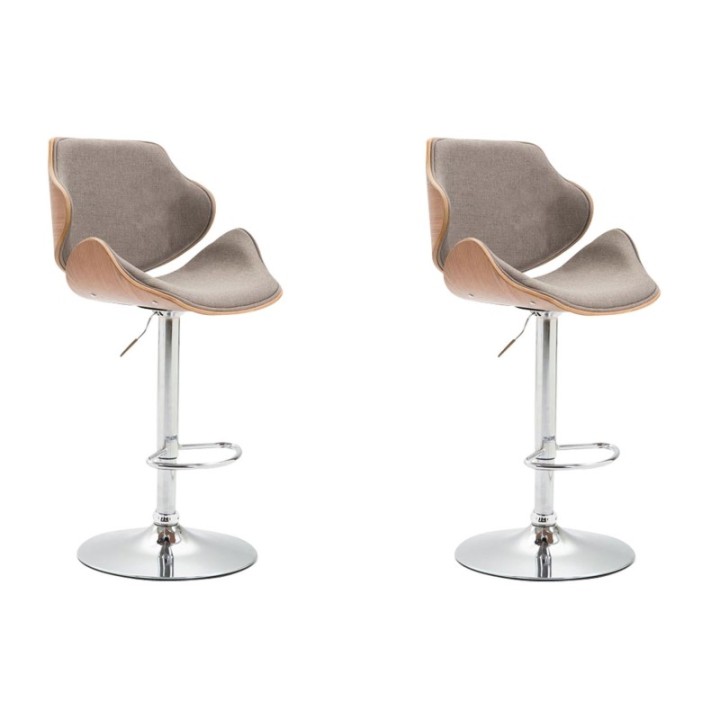 2er Set Barhocker Belem Stoff walnuss