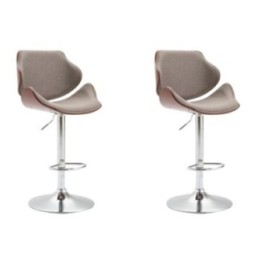 2er Set Barhocker Belem Stoff coffee