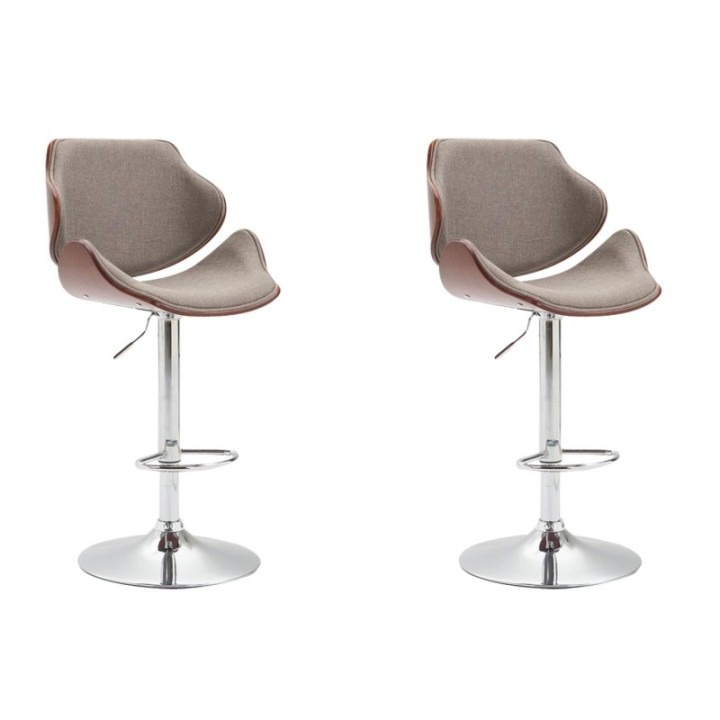 2er Set Barhocker Belem Stoff coffee