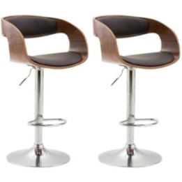 2er Set Barhocker Manaus Kunstleder walnuss
