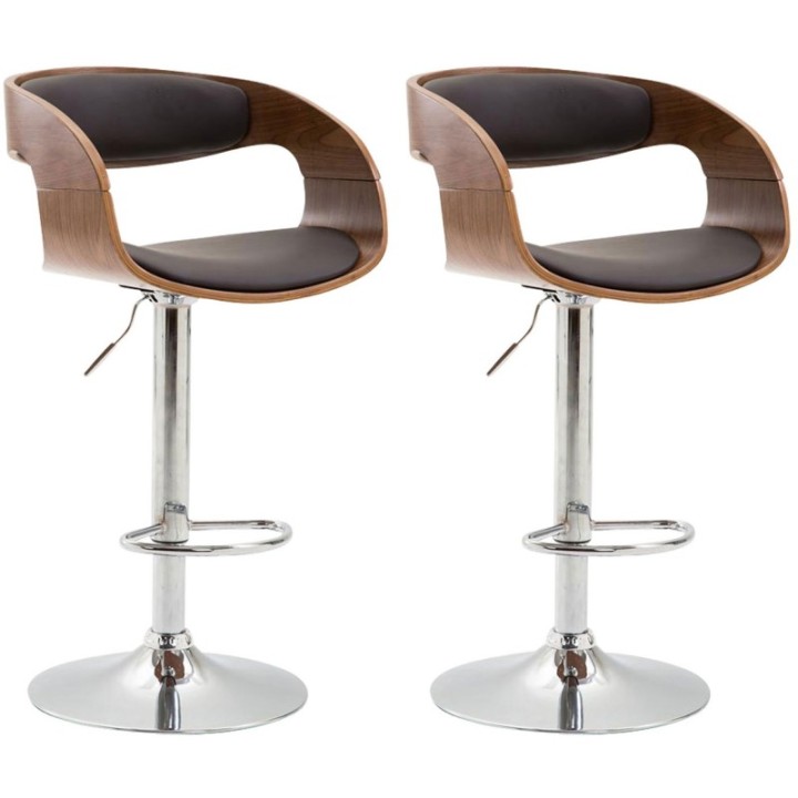 2er Set Barhocker Manaus Kunstleder walnuss