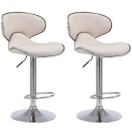 2er Set Barhocker Las Vegas V2 Stoff chrom