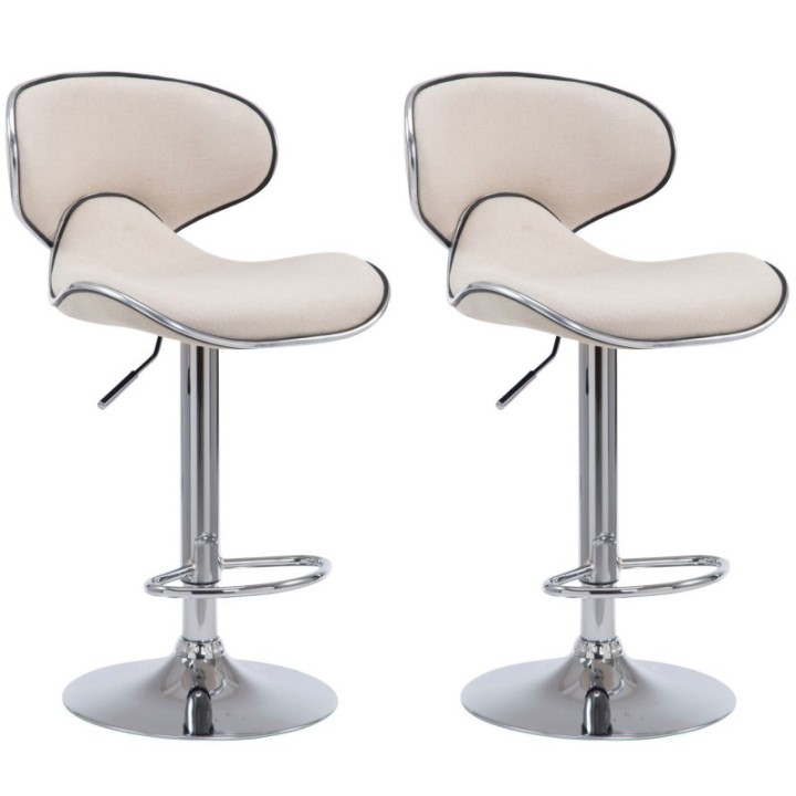 2er Set Barhocker Las Vegas V2 Stoff chrom