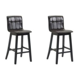 2er Set Barhocker Bregenz Kunstleder schwarz