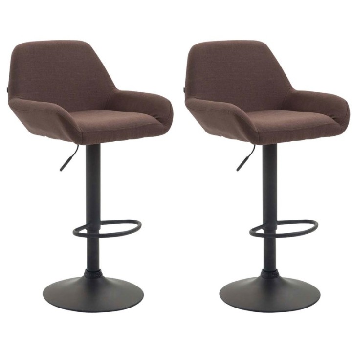2er Set Barhocker Braga Stoff schwarz