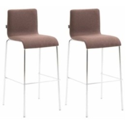 2er Set Barhocker Kado Stoff rund flach chrom