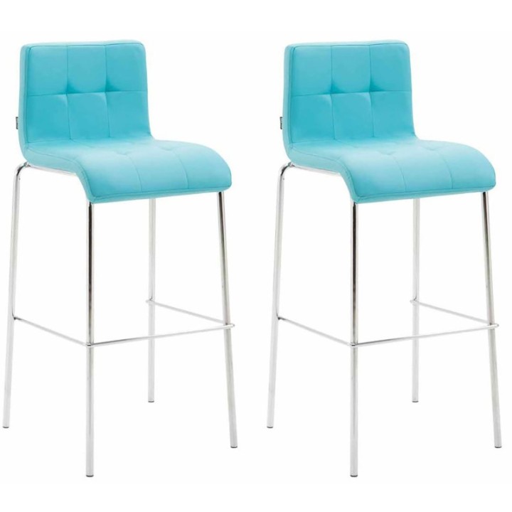2er Set Barhocker Kado Kunstleder rund chrom