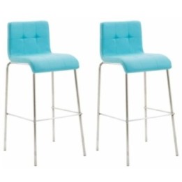 2er Set Barhocker Kado Kunstleder rund edelstahl