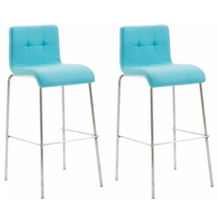 2er Set Barhocker Kado Kunstleder rund edelstahl