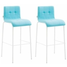 2er Set Barhocker Kado Kunstleder rund weiß