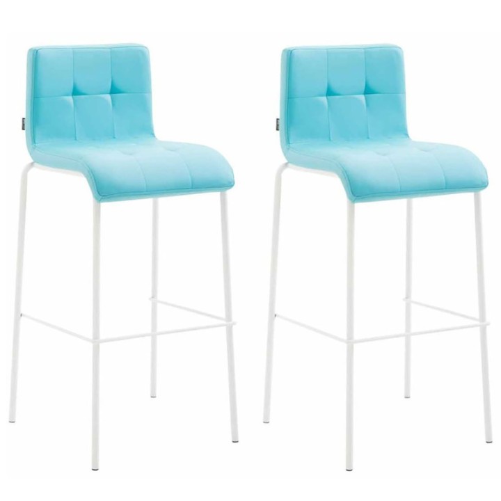 2er Set Barhocker Kado Kunstleder rund weiß