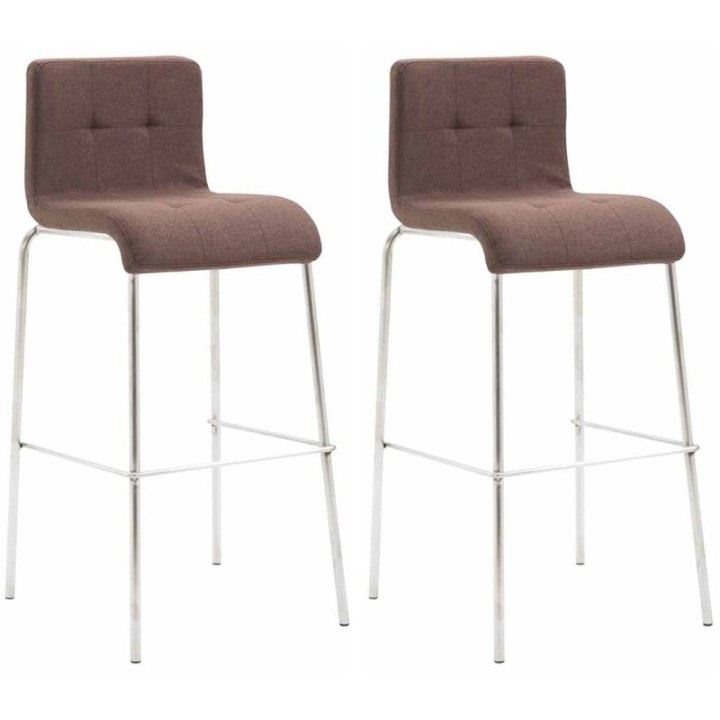 2er Set Barhocker Kado Stoff rund edelstahl