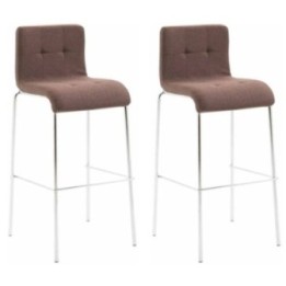 2er Set Barhocker Kado Stoff rund chrom