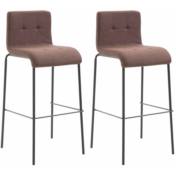 2er Set Barhocker Kado Stoff rund schwarz