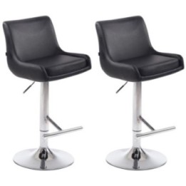 2er Set Barhocker Club Kunstleder chrom