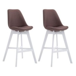 2er Set Barhocker Cannes Stoff weiß