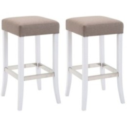 2er Set Barhocker Venta Stoff weiß