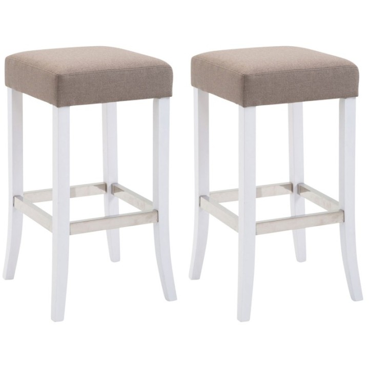 2er Set Barhocker Venta Stoff weiß