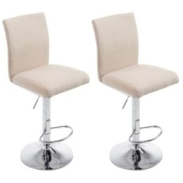 2er Set Barhocker Köln Stoff chrom