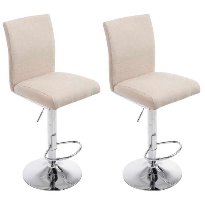2er Set Barhocker Köln Stoff chrom