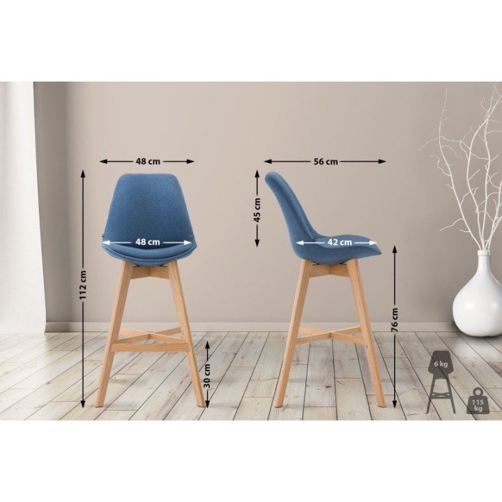 2er Set Barhocker Cannes Stoff natura