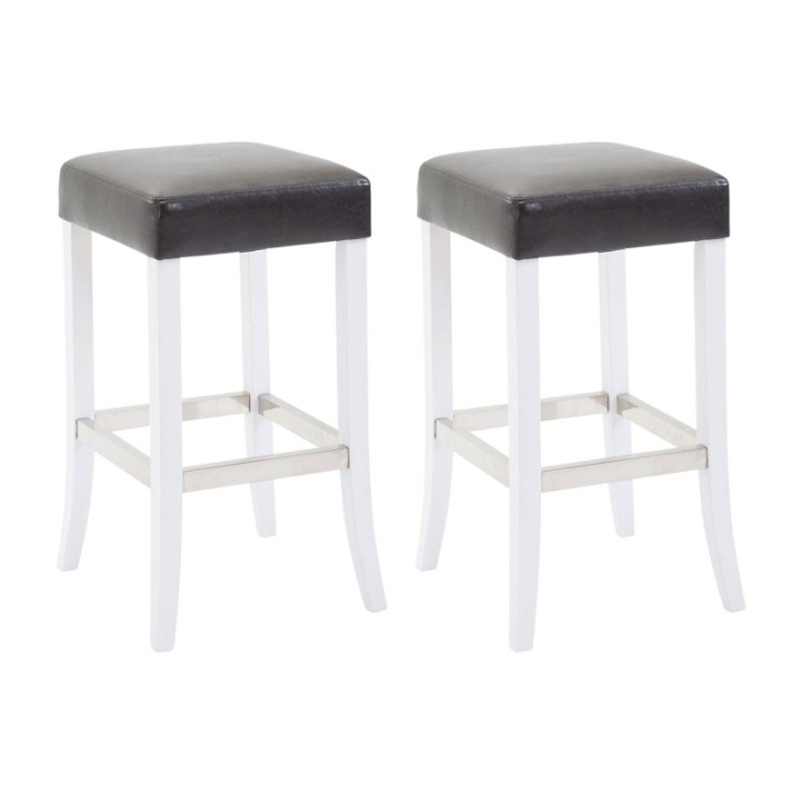 2er Set Barhocker Venta Kunstleder weiß