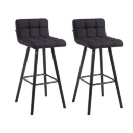 2er Set Barhocker Lincoln V2 Stoff schwarz