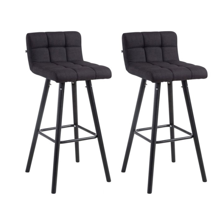 2er Set Barhocker Lincoln V2 Stoff schwarz