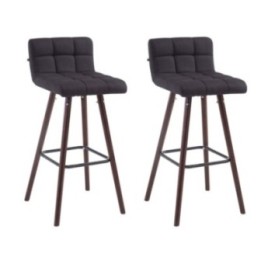2er Set Barhocker Lincoln V2 Stoff walnuss