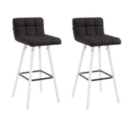 2er Set Barhocker Lincoln V2 Stoff weiß