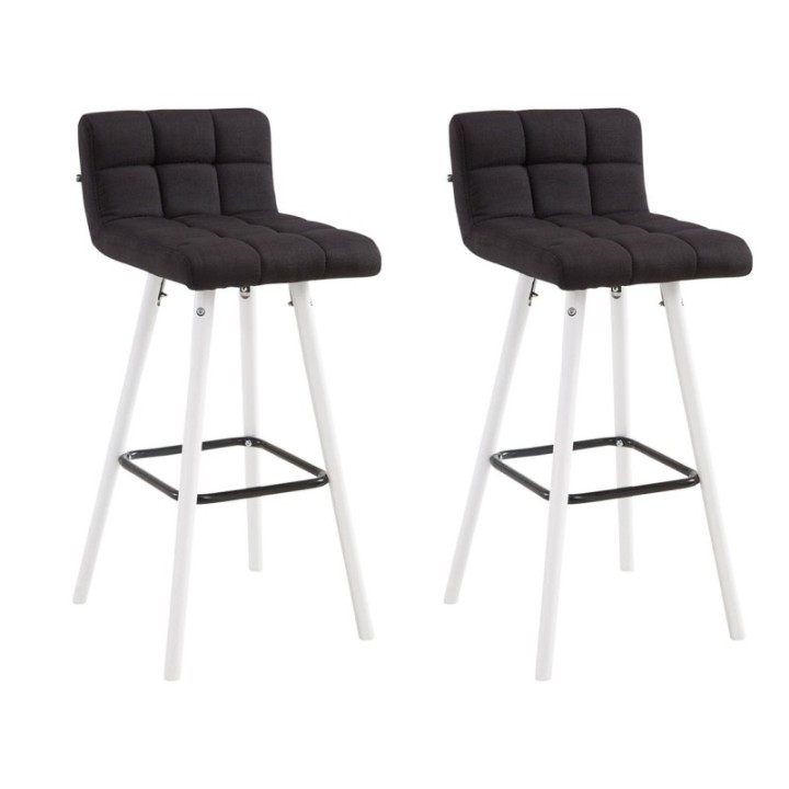 2er Set Barhocker Lincoln V2 Stoff weiß