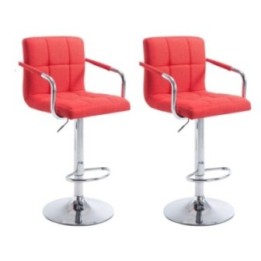 2er Set Barhocker Lucy V2 Stoff chrom