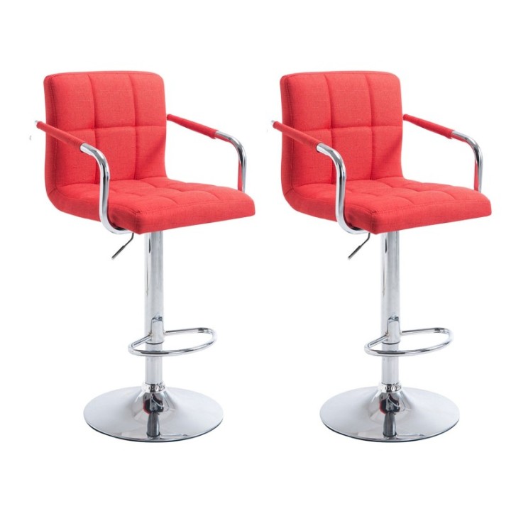 2er Set Barhocker Lucy V2 Stoff chrom