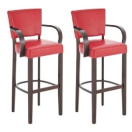 2er Set Barhocker Lionel mit Armlehne V2 cappuccino